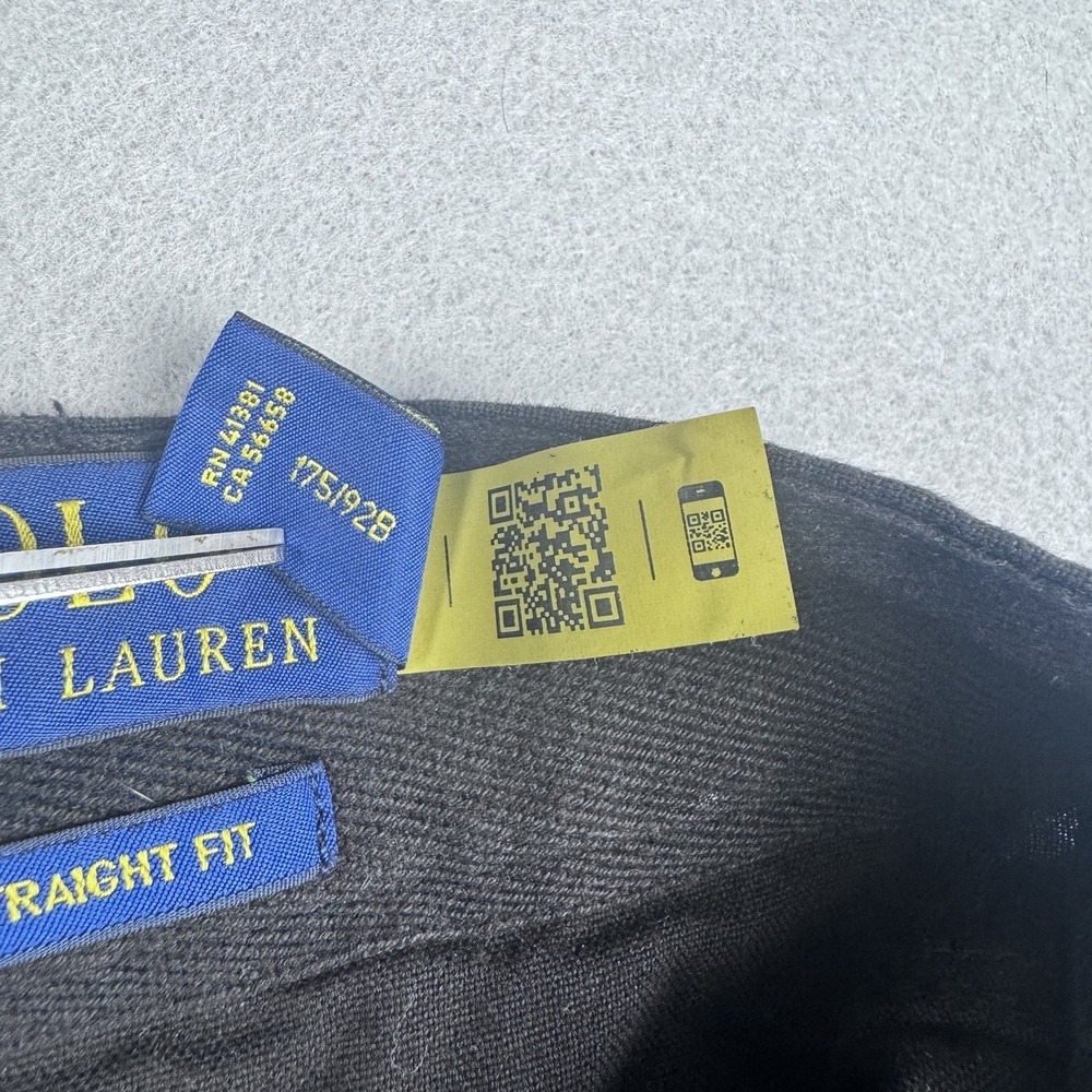 Polo Ralph Lauren Linen Blend Bedford Pants 36x32 Black Flat Front Beach Travel - Picture 8 of 9